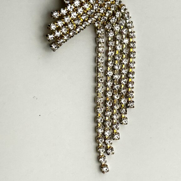 Rhinestone Parrot Cockatoo Brooch Bird Pin Statement Tassel Tail 5in - Picture 10 of 10